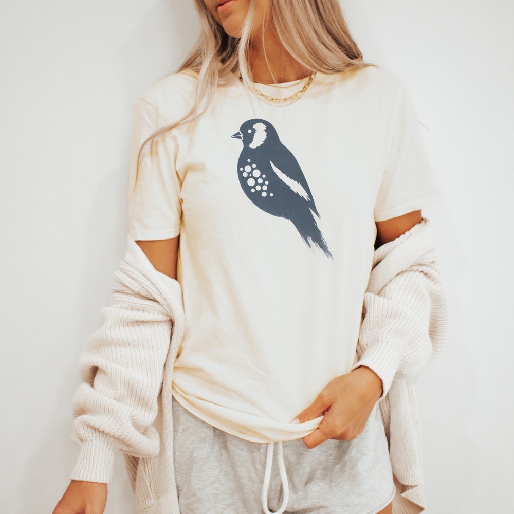 Charming Bird Silhouette Graphic Tee